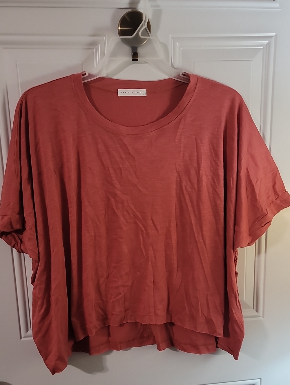 Chris & Carol Relaxed Short-Sleeve Top in Heather Brick